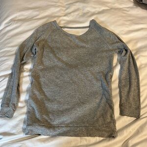 Vintage Obey grey backless long sleeve with black fringe